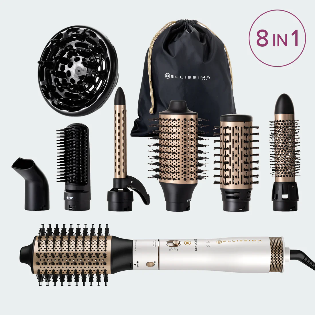 0000002546-1 Cepillo de Aire Modelador 8 en 1 Bellissima Air Wonder - Imagen 1